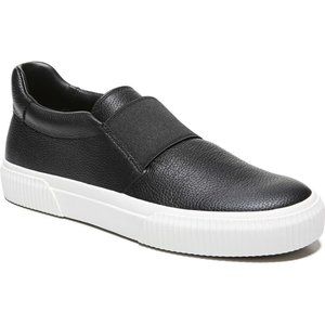 Vince Kirkland Black Leather Slip On Sneakers 7 M
